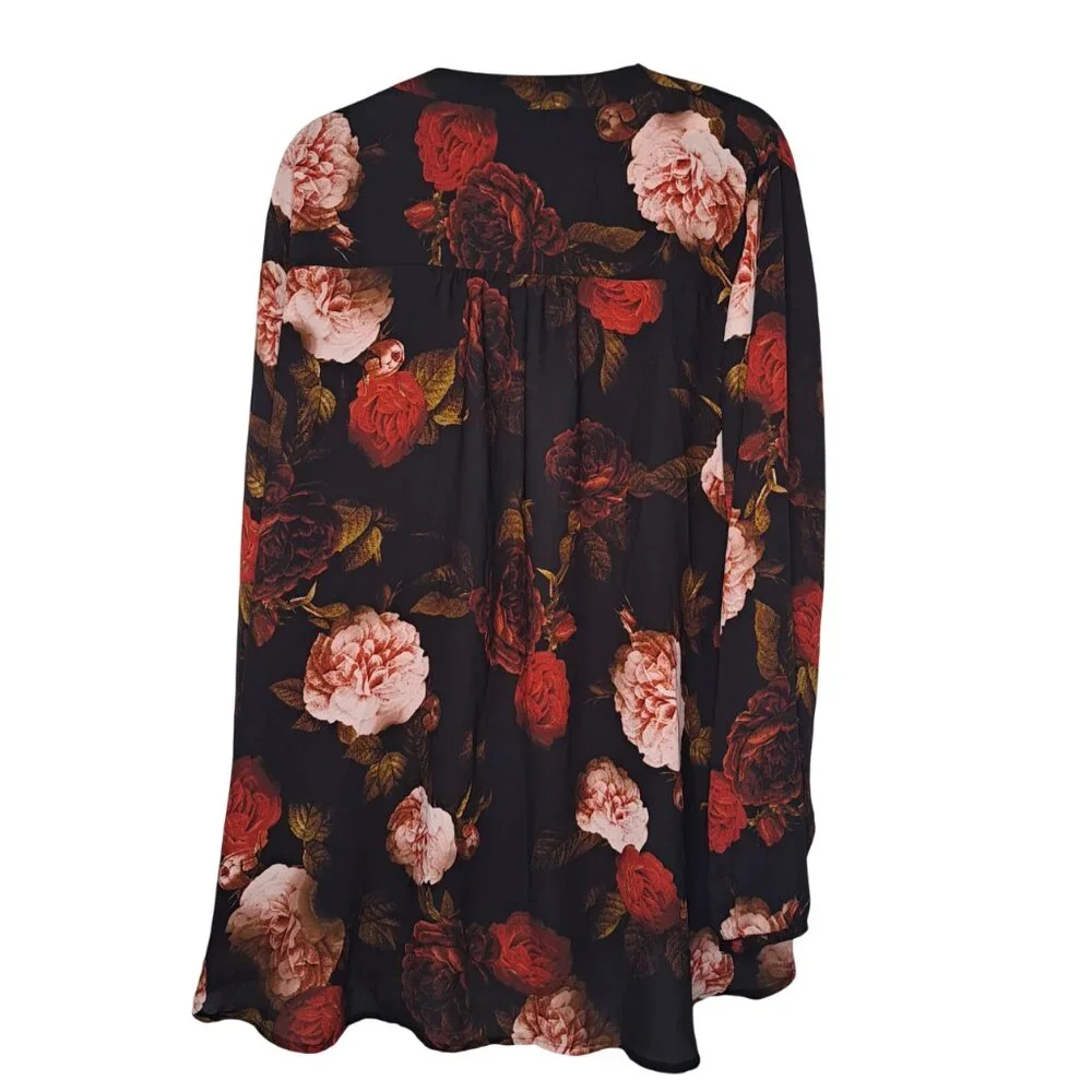Lane Bryant Wrap Style Floral Print Blouse Plus Size 26/28
